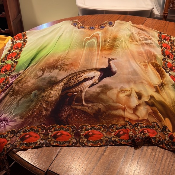 Yuka Beach Multi-colored With Bird And Rhinestones Size L - Picture 9 of 10